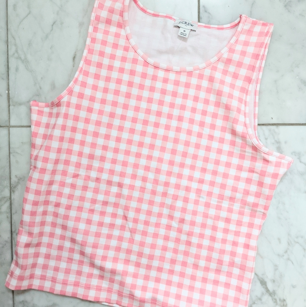 J.Crew Longline Gingham Tank Top